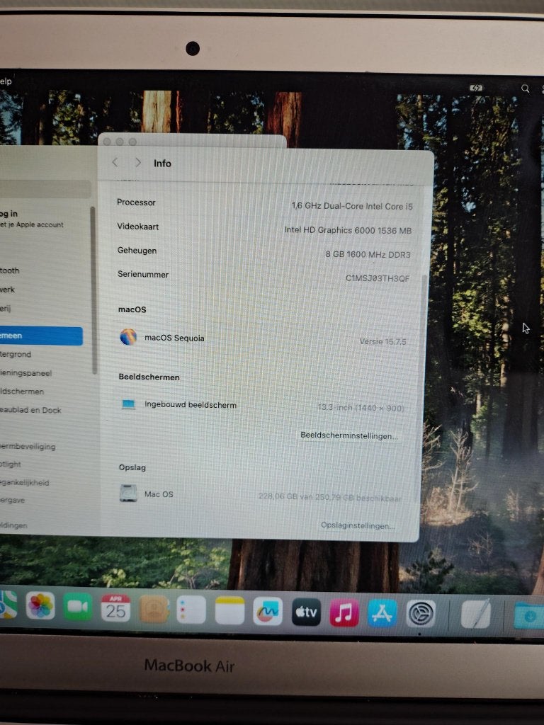 MacBook Air 13 inch - 8GB RAM, 256GB SSD, Computers en Software, Apple Macbooks, Gebruikt, 256 GB, Qwerty, 8 GB