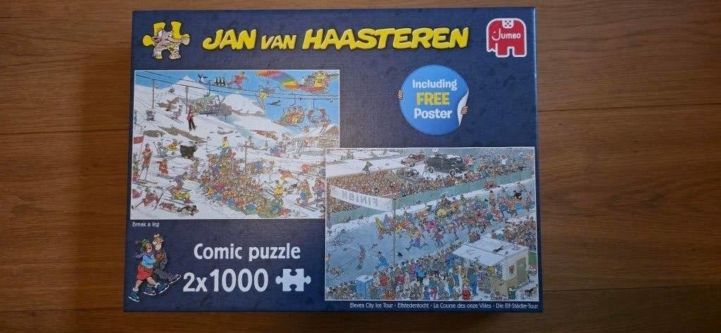 van Haasteren puzzel 2x 1000, Ophalen of Verzenden, 500 t/m 1500 stukjes, Zo goed als nieuw, Legpuzzel