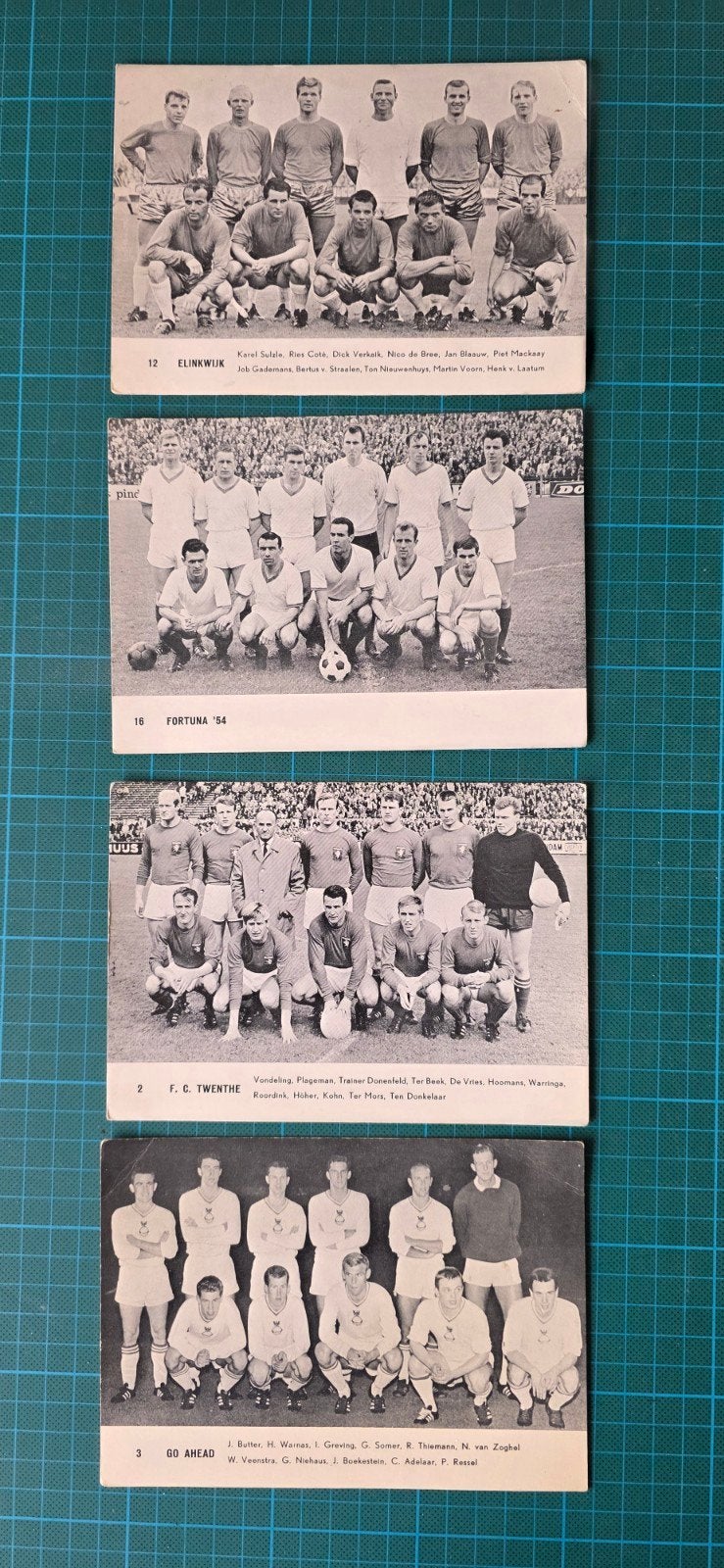 vintage ansichtkaarten eredivisie jaren 60, Ophalen of Verzenden, Poster, Plaatje of Sticker