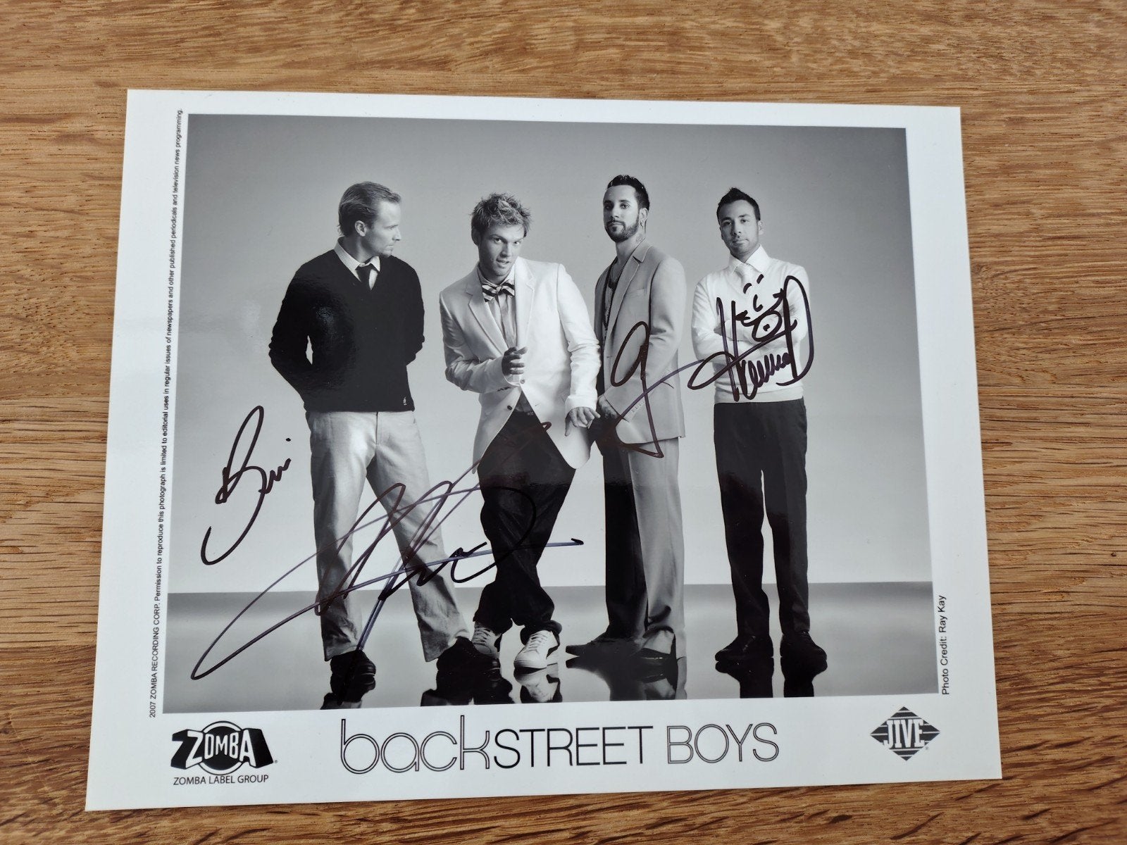 Backstreet Boys fotokaart 2007 gesigneerd!, Ophalen of Verzenden, Foto of Kaart, Gesigneerd