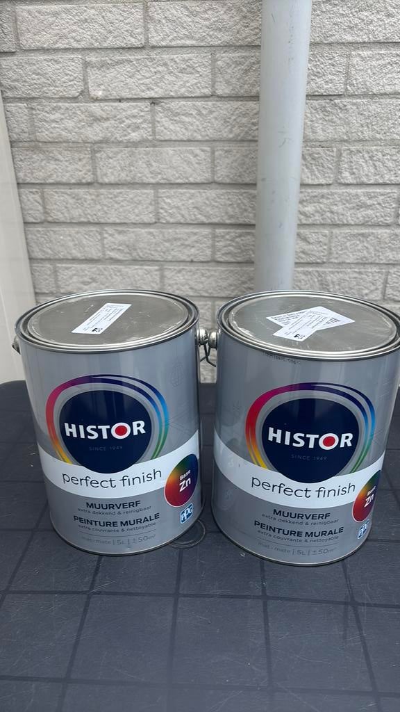 Histor Perfect Finish Muurverf Mat - 11 liter is 110  m2, Ophalen, Nieuw, Verf, 5 tot 10 liter