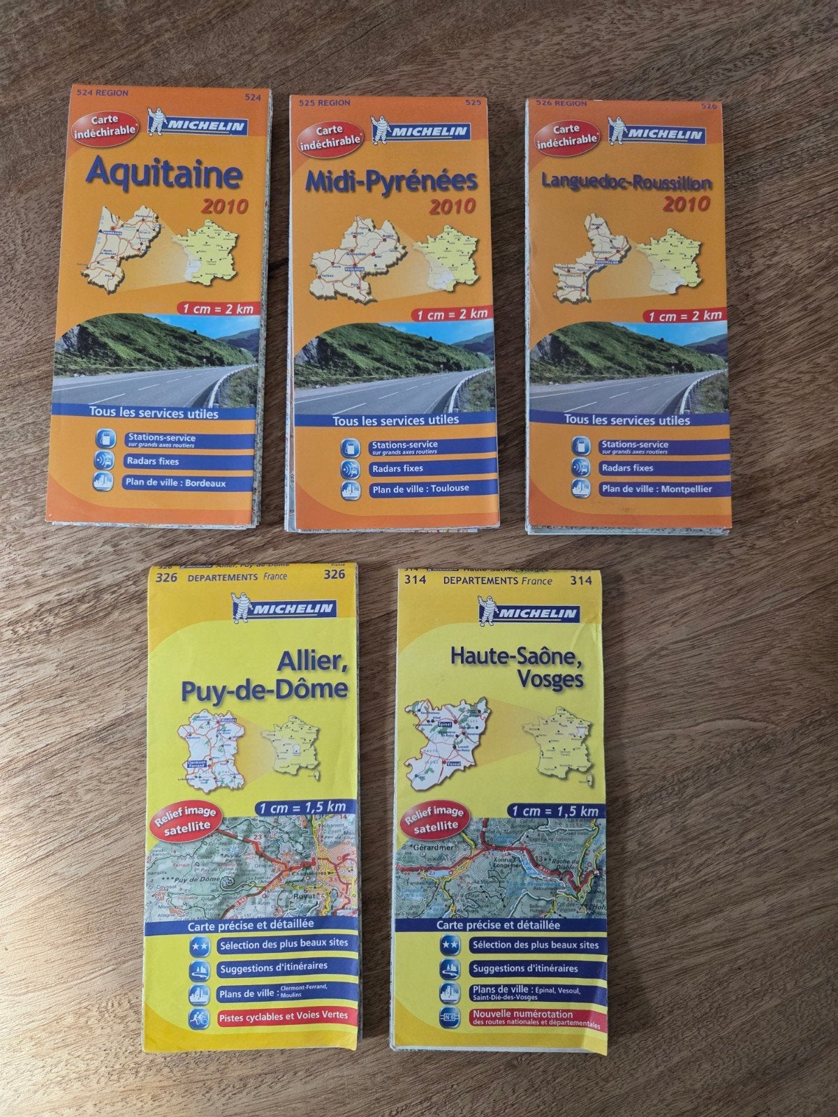 Michelin Kaarten Frankrijk - Aquitaine, Midi-Pyrénées, etc., Gelezen, Michelin, Europa, Ophalen of Verzenden