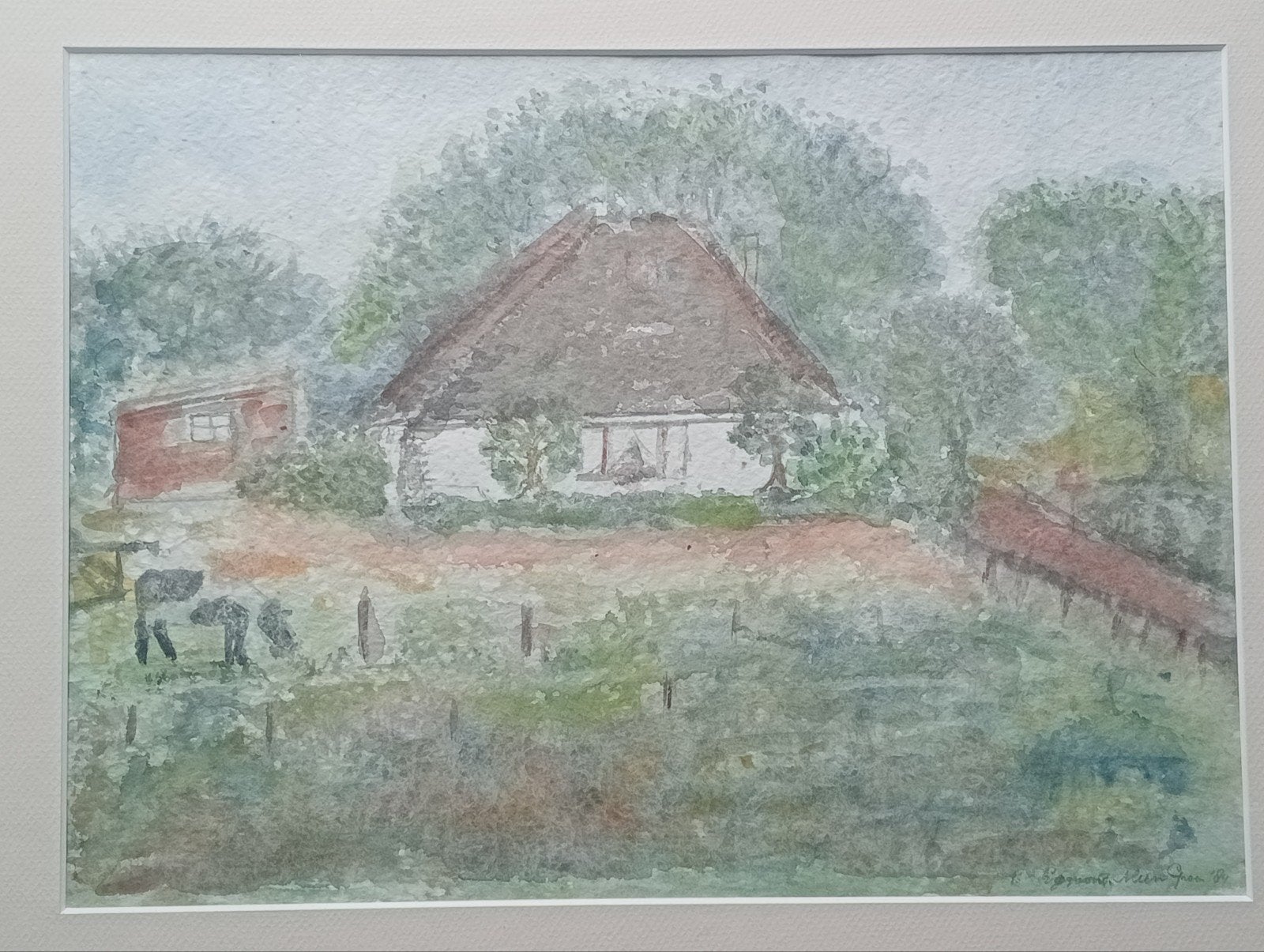 Egmond aquarel 1984, Ophalen of Verzenden