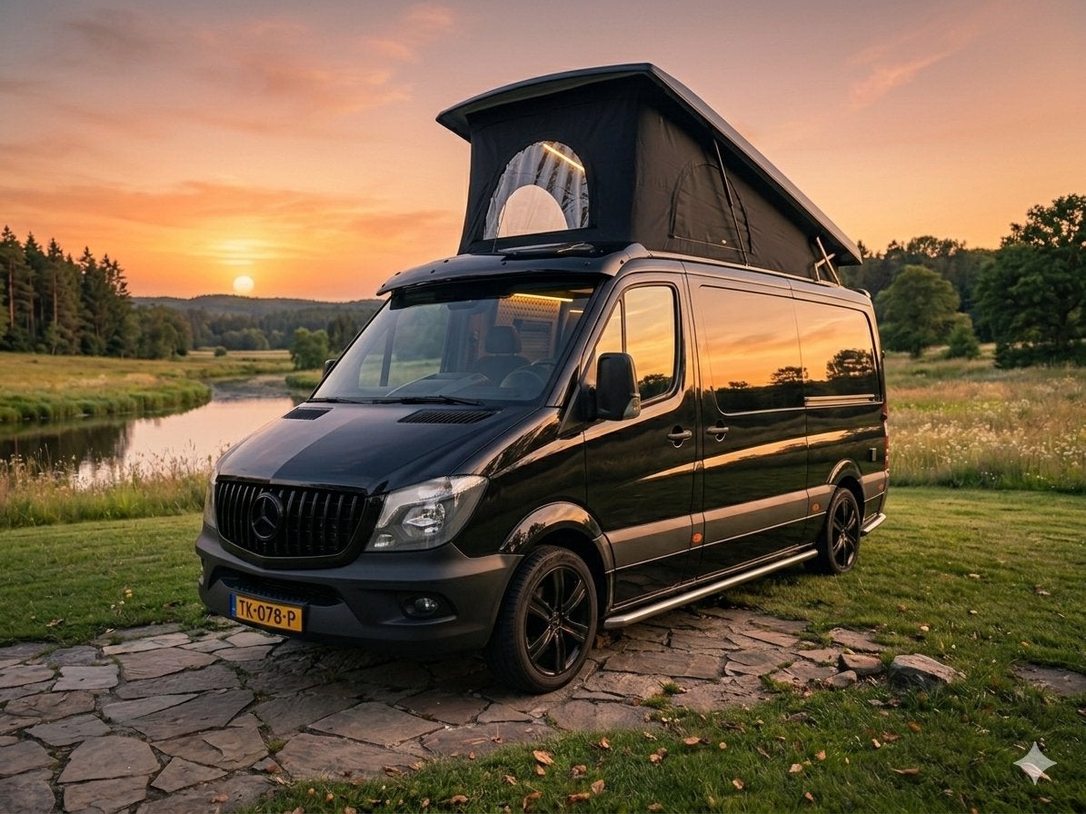 Mercedes Sprinter Buscamper 2018 - 4 persoons met hefdak, Caravans en Kamperen, Buscamper of Camperbus, Mercedes-Benz, Diesel