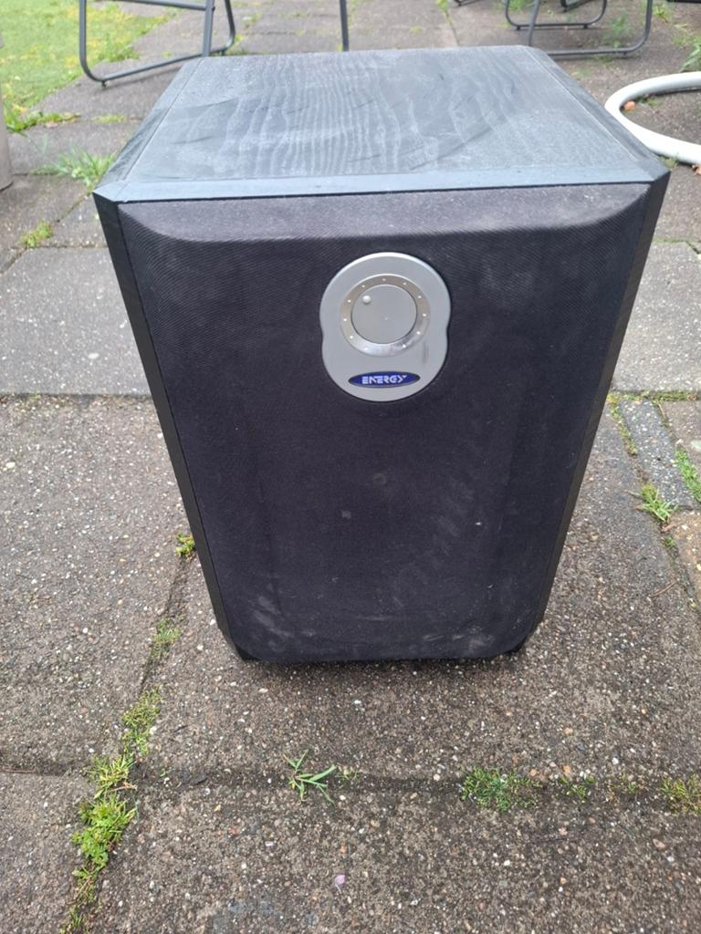 Energy S8.3 Subwoofer - Krachtige Bass voor Thuisbioscoop, Gebruikt, Subwoofer, 120 watt of meer, Ophalen