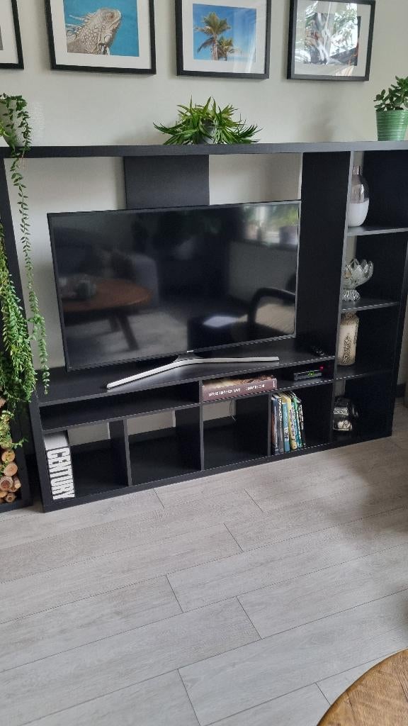 TV meubel zwart, Ophalen, Gebruikt, 100 tot 150 cm, 150 tot 200 cm