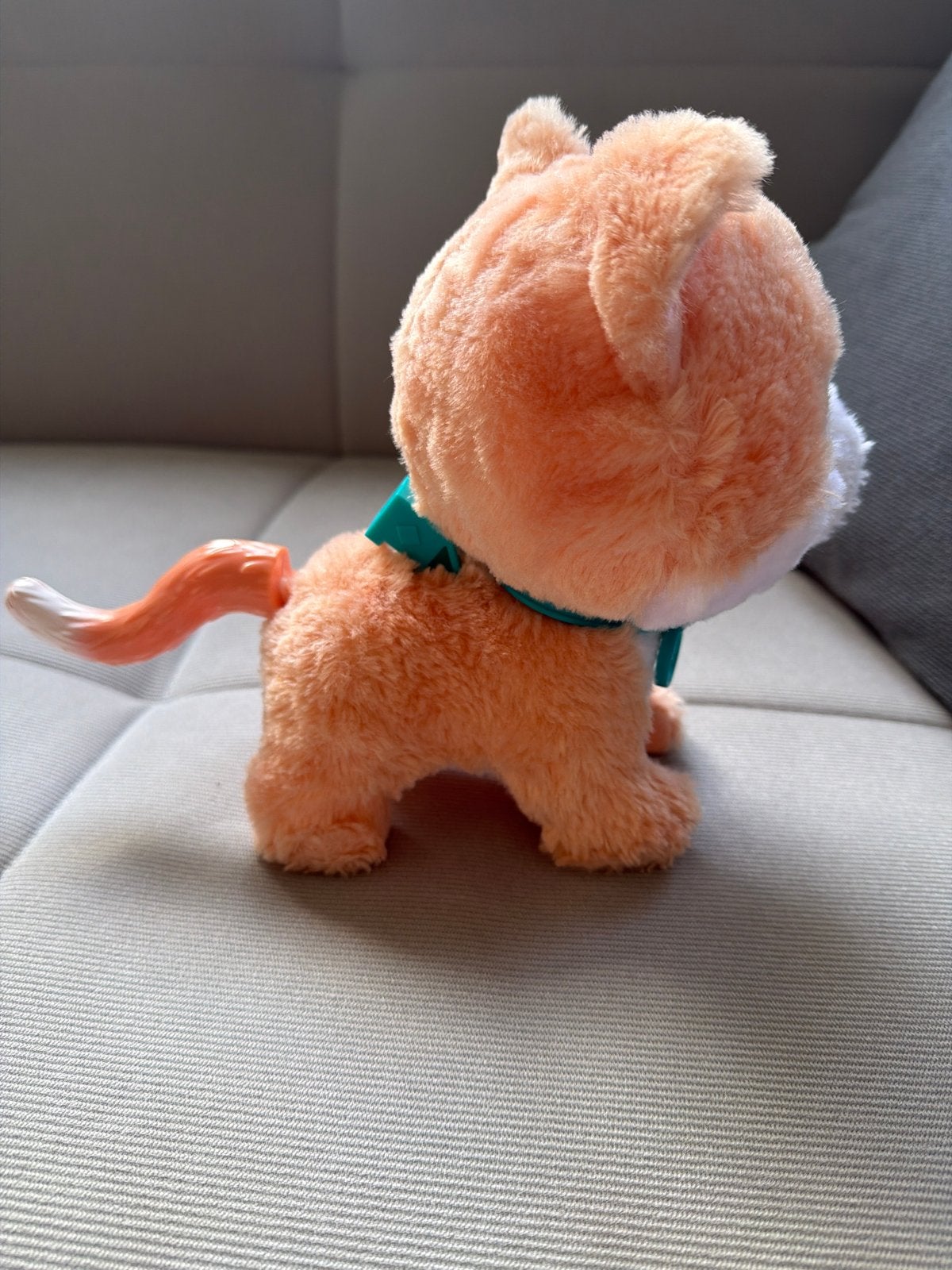 Schattige oranje kat knuffel met groene halsband, Ophalen, Oranje, Overige merken, Overige karakters