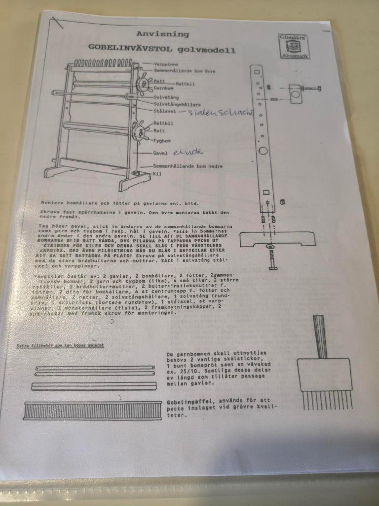 Zweeds staand tapijtgetouw (Gobelinvävstol), Hobby en Vrije tijd, Spinnewielen en Spinnen, Ophalen, Zo goed als nieuw, Overige typen