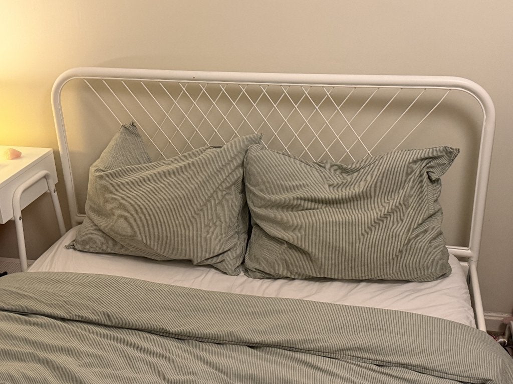 Ikea Nesttun Bedframe, Ophalen, Wit, Tweepersoons, 140 cm