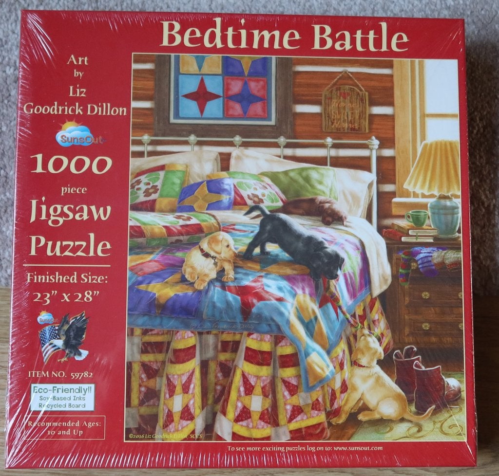Legpuzzel SunsOut – 1000 stukjes – Bedtime Battle - Nieuw, Hobby en Vrije tijd, Ophalen of Verzenden, 500 t/m 1500 stukjes, Nieuw