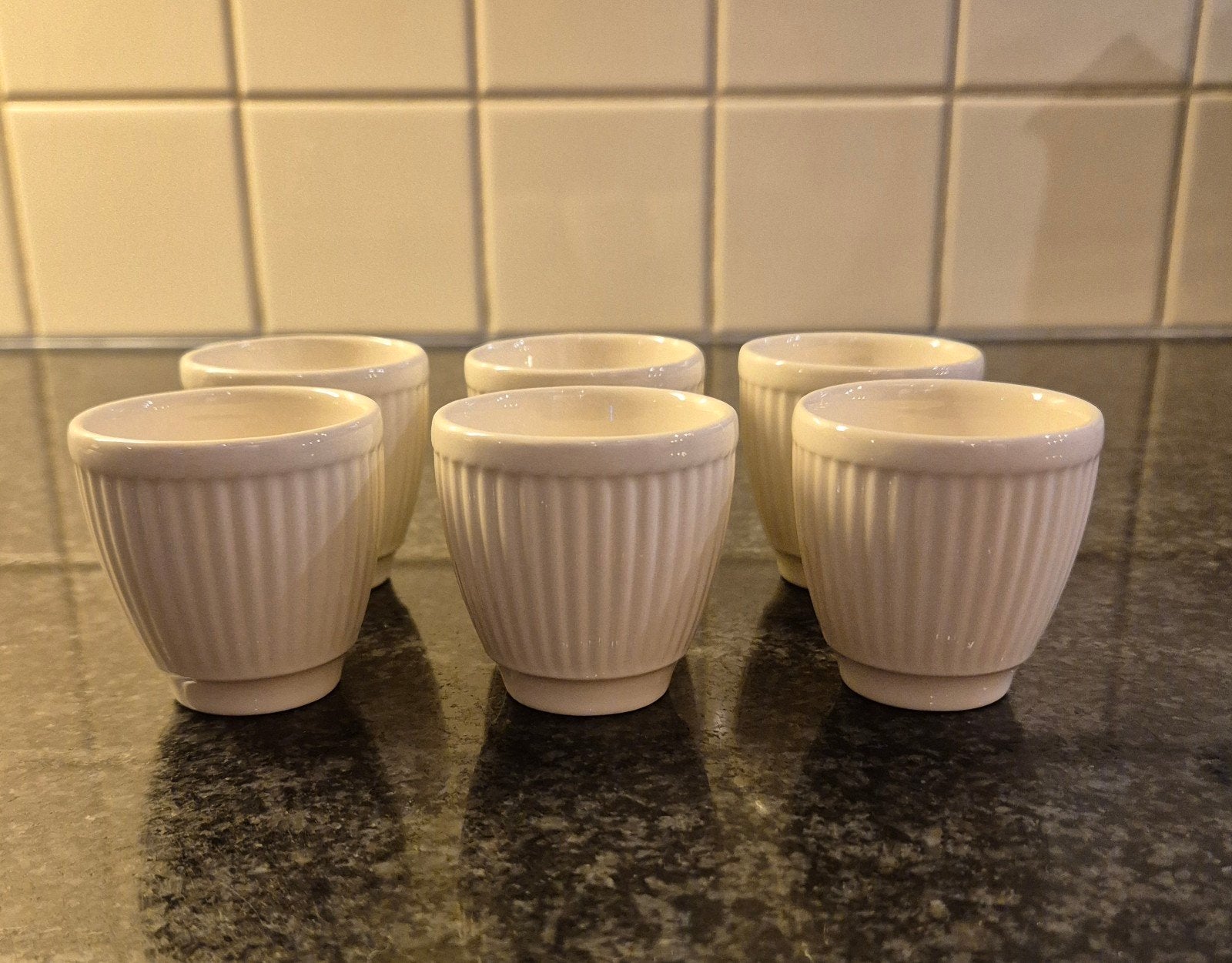 Set van 6 Wedgwood Windsor eierdopjes, zo goed als nieuw, Ophalen, Klassiek, Overige typen, Zo goed als nieuw