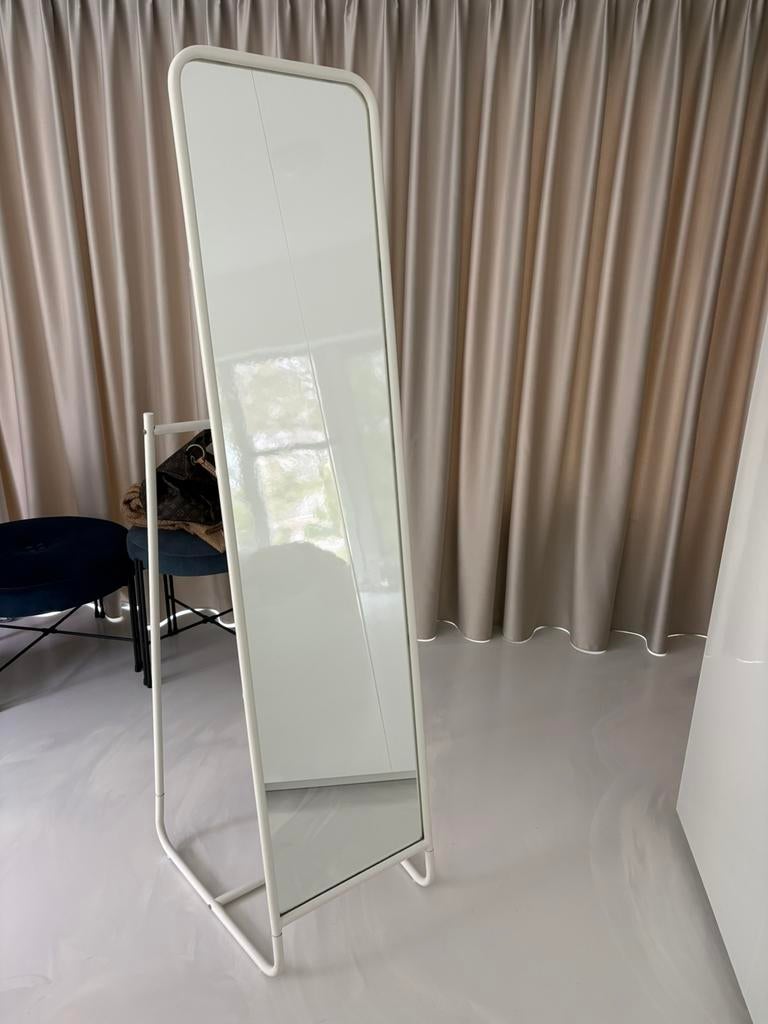 IKEA KNAPPER Staande spiegel, wit, 48x160 cm, Ophalen, Minder dan 50 cm, Zo goed als nieuw, 150 tot 200 cm