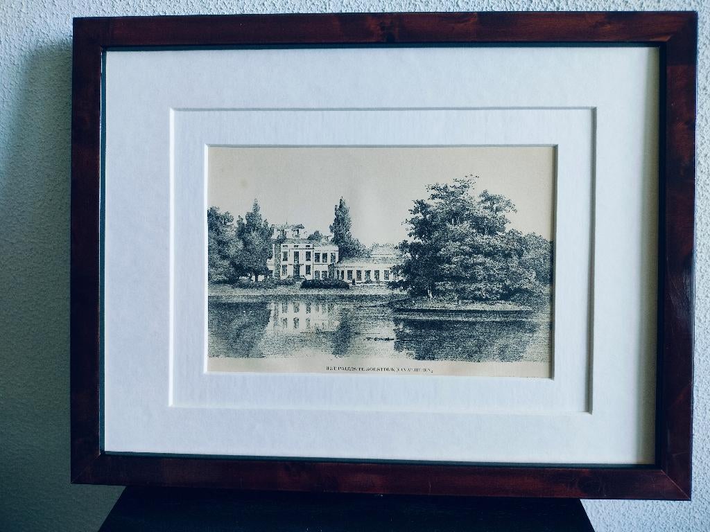 Craandijk Litho Soestdijk Paleis Achterzijde 1880 (70), Antiek en Kunst, Kunst | Litho's en Zeefdrukken, Ophalen of Verzenden