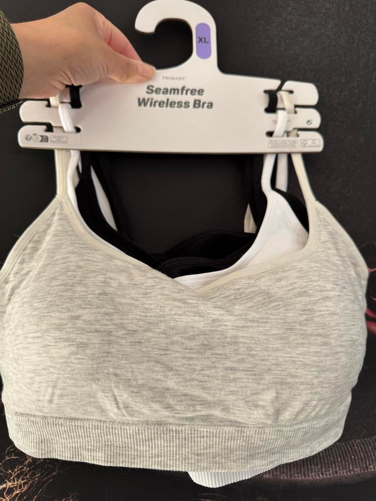 Primark Naadloze Draadloze BH's - Set van 3 maat XL, Kleding | Dames, Ophalen of Verzenden, Grijs, BH