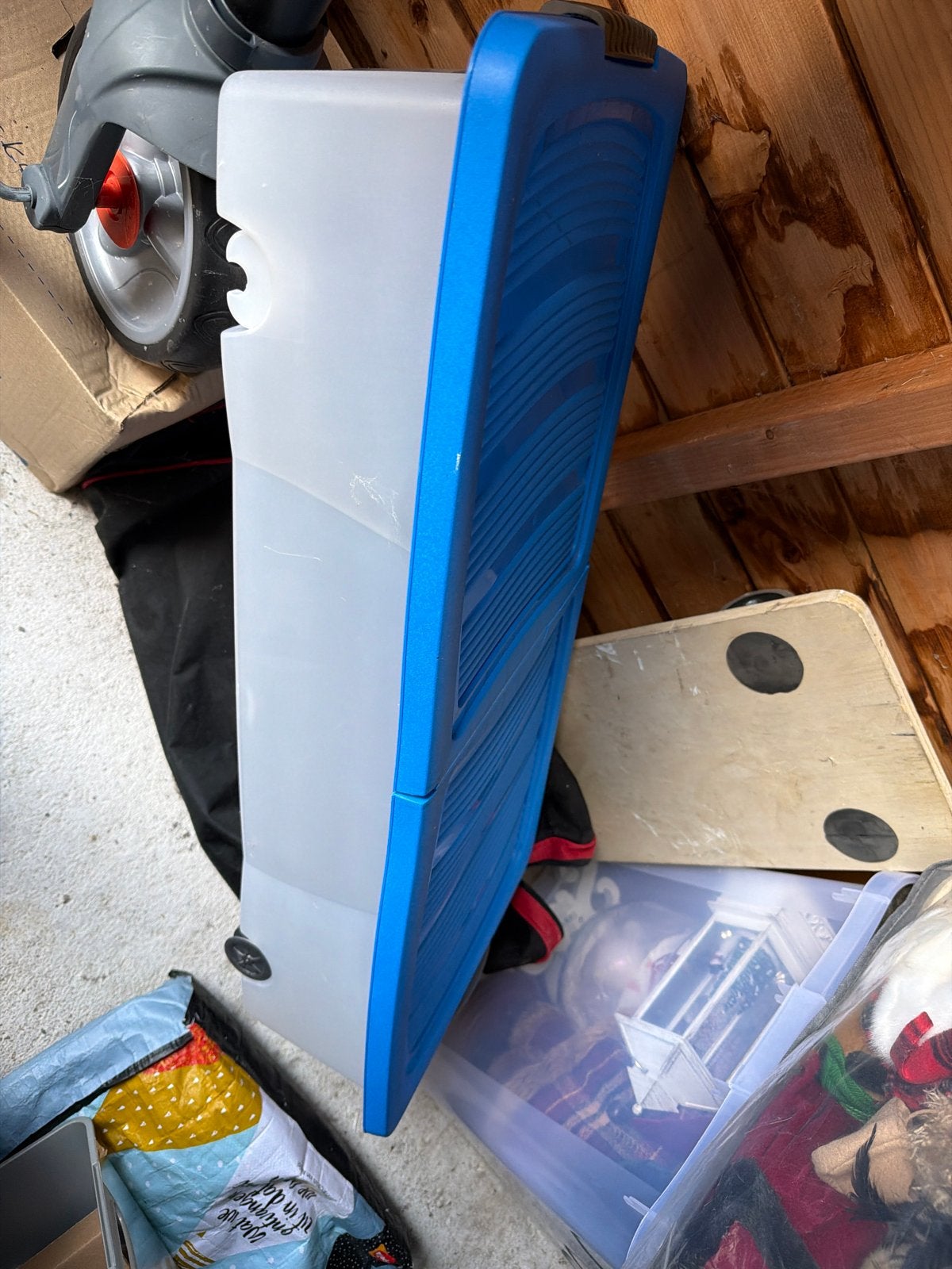 Blauwe en witte opbergbox met wielen, Ophalen, Gebruikt