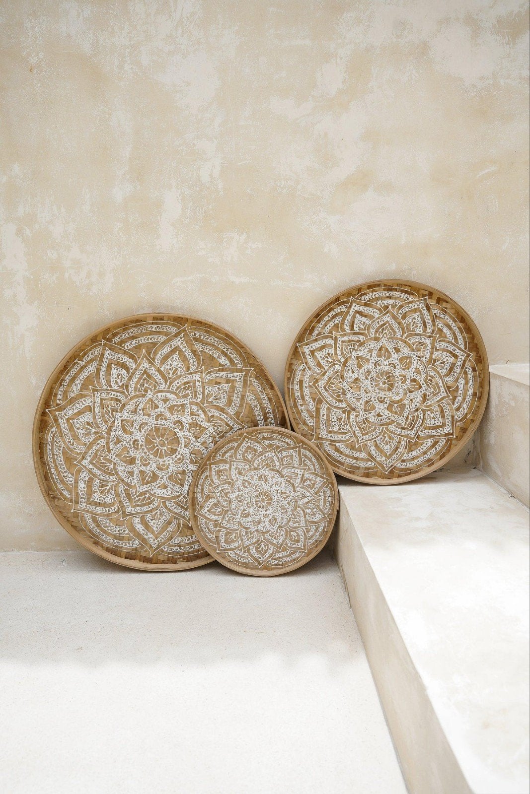 Hippie Monkey Henna Mandala Muurmand - M, L en XL, Geschikt voor wandmontage, Overige materialen, Mand, Rond