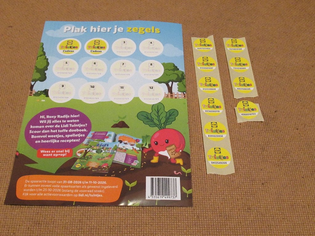 1 volle spaarkaart Lidl Tuintjes (10 zegels), Albert Heijn, Ophalen of Verzenden