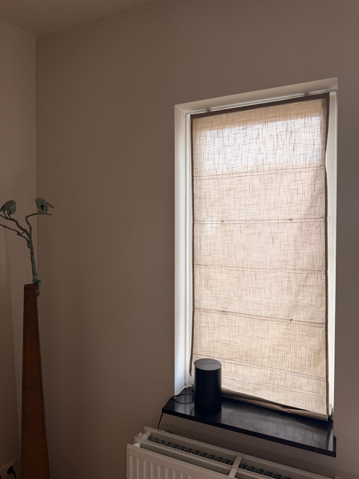 2 Vouwgordijnen - Lichtdoorlatend - Beige/Bruin, Huis en Inrichting, Gebruikt, Beige, Ophalen of Verzenden, Lichtdoorlatend