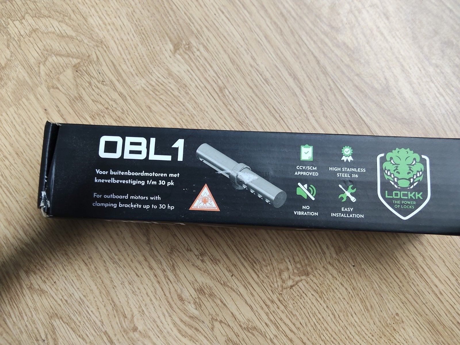 OBL1 Buitenboordmotorslot - RVS, met originele doos, Watersport en Boten, Ophalen of Verzenden, Zo goed als nieuw, Overige typen