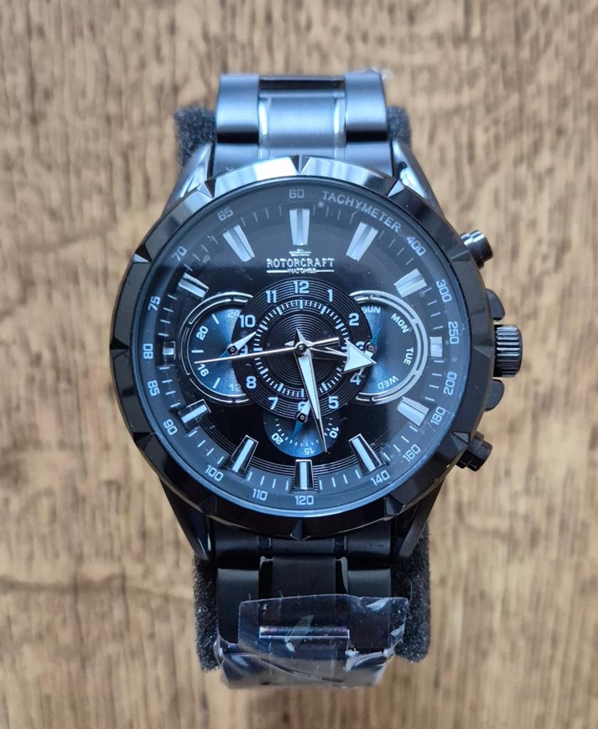 Rotorcraft Horloge - Zwart Stalen Band - Nieuw in Doos, Overige merken, Staal, Polshorloge, Nieuw