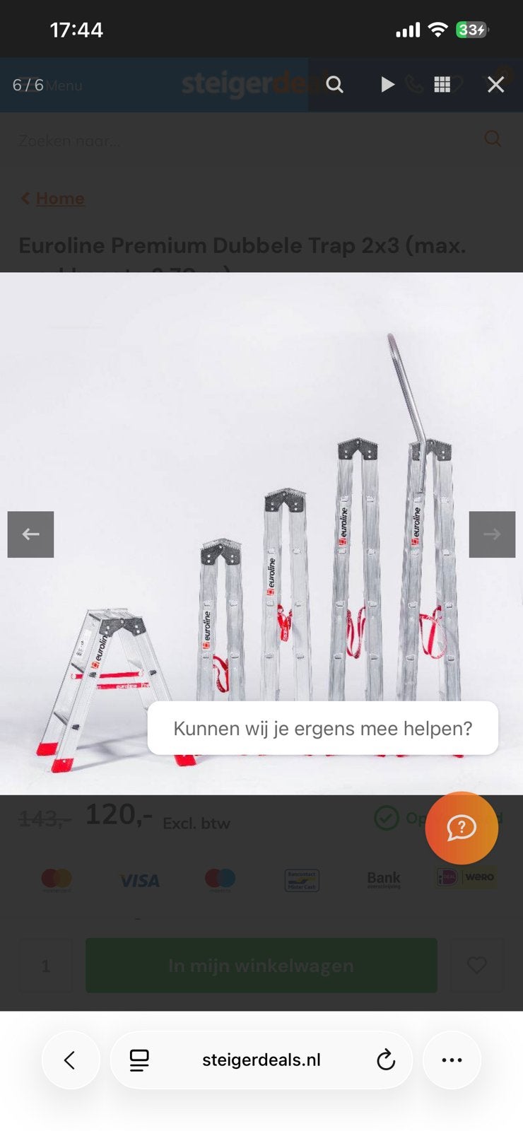 Vouwladder, Ophalen of Verzenden, Zo goed als nieuw, 2 tot 4 meter
