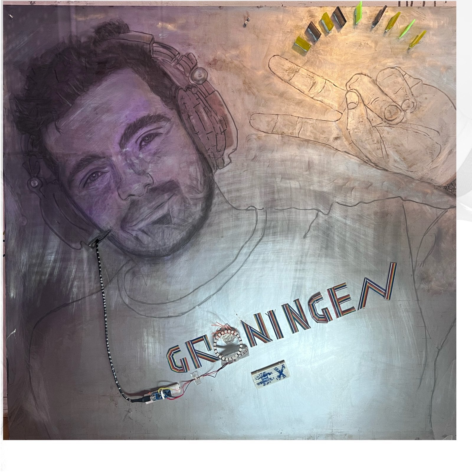 Martin Garrix Groningen ‘26, Ophalen, Schilderij, Gemengde techniek, Handgemaakt