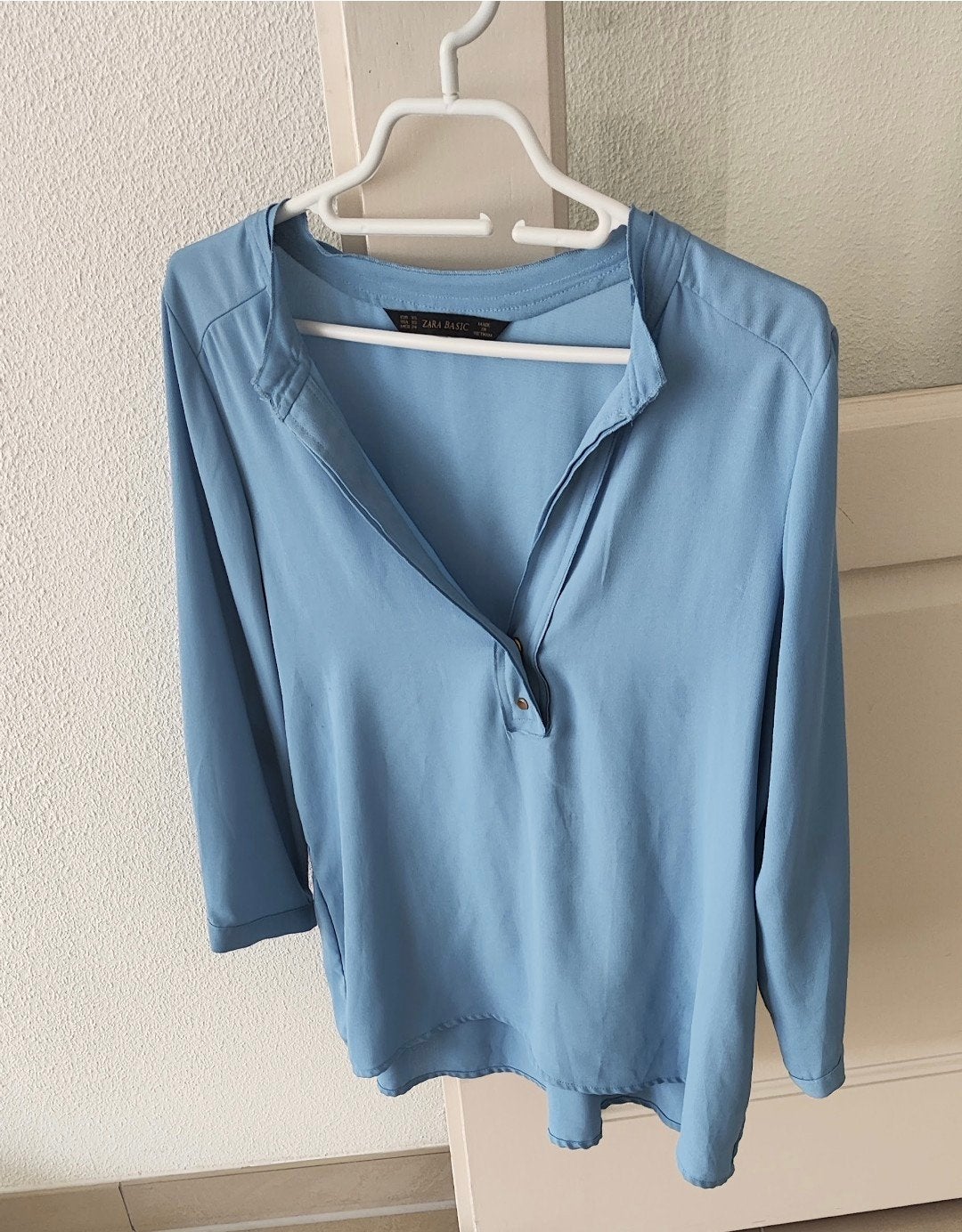 Lichtblauwe blouse van Zara maat XS in prima staat, Blauw, Ophalen of Verzenden, Zo goed als nieuw, Maat 34 (XS) of kleiner