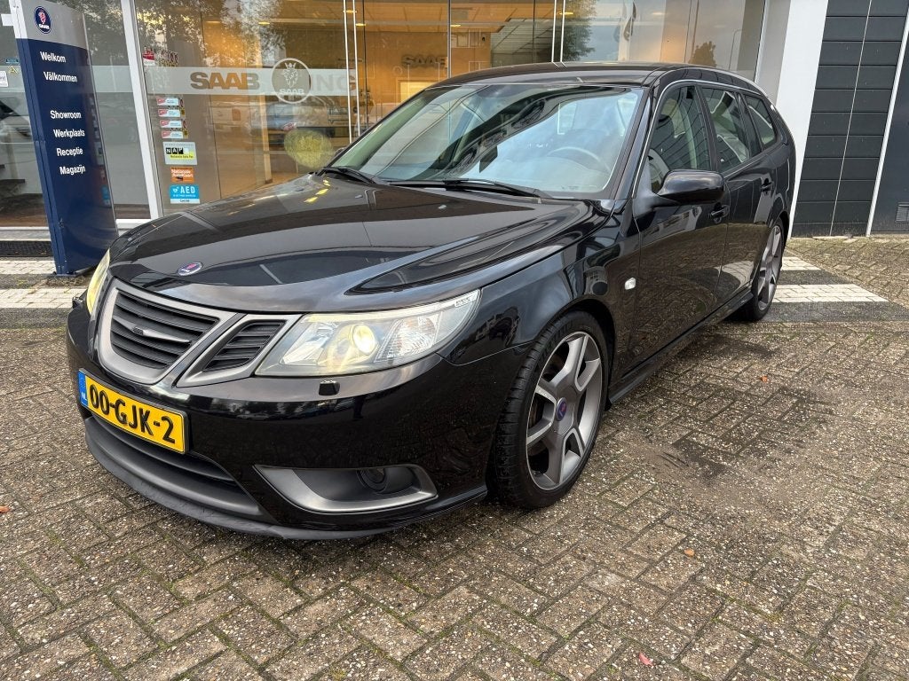 Saab 9-3 Sport Estate 2.8 T V6 Aero XWD, Auto's, Automaat, Dealer onderhouden, Zwart, 1675 kg
