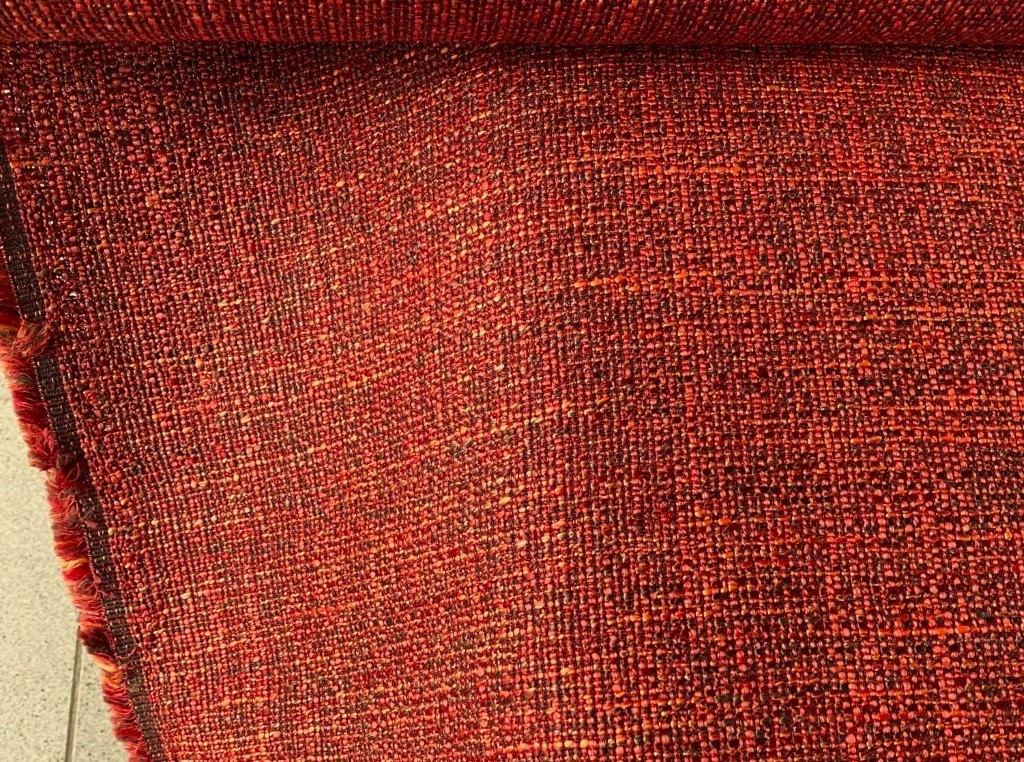 Keymer herning 52; rood+oranje; 4,7 meter meubelstof NU 212€, Wol, 120 cm of meer, Oranje, Ophalen of Verzenden