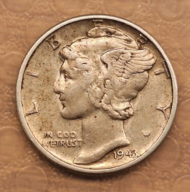 Zilveren USA 1 Dime 1943 - Mercury Dime (90% Zilver), Postzegels en Munten, Verzenden, Noord-Amerika, Zilver