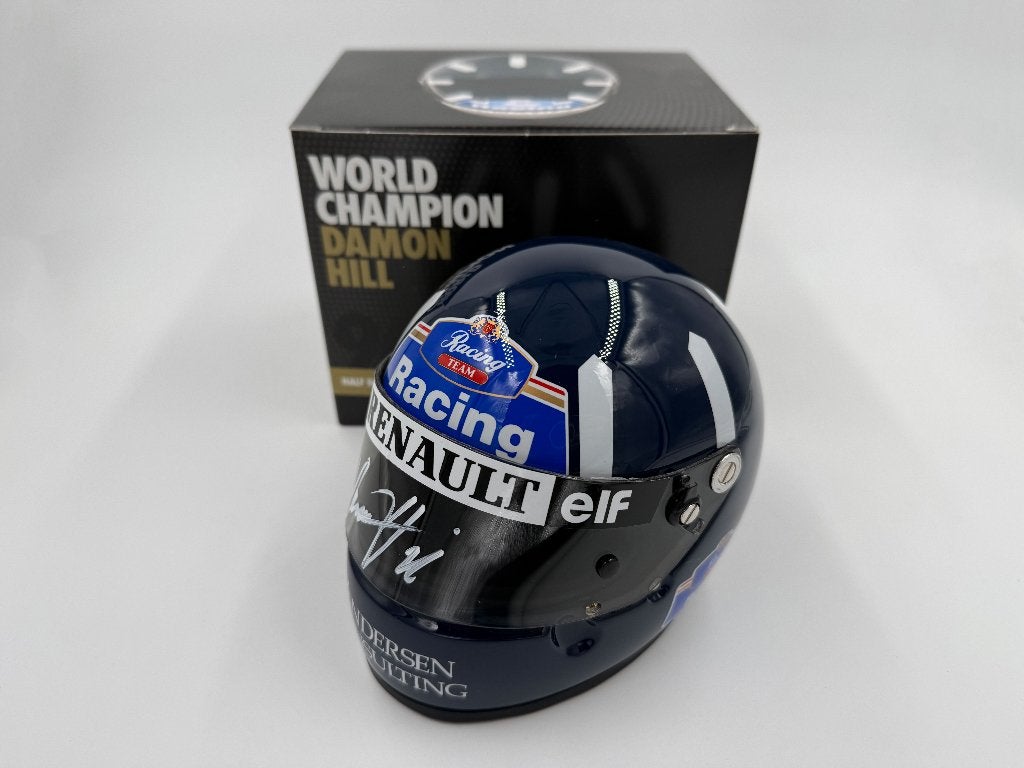 1/2 helm helmet F1 Damon Hill 1996 WC (Williams) signed, Ophalen of Verzenden, Formule 1