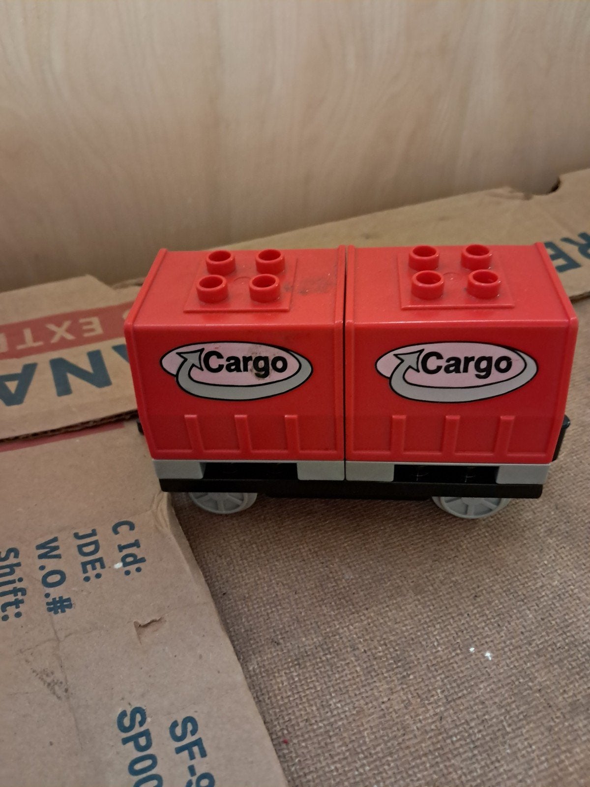 duplo treinwagon, Ophalen