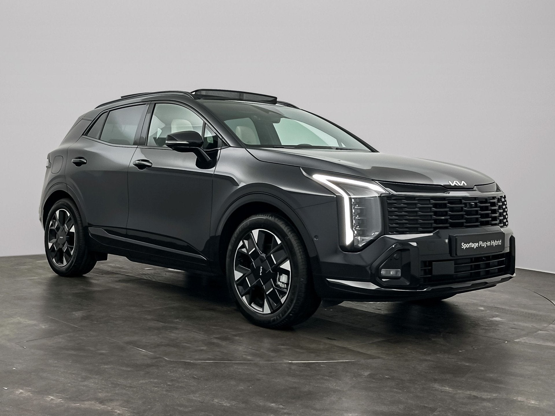 Kia Sportage 1.6 T-GDi Plug-in Hybrid GT-PlusLine | schuif k, Auto's, Zwart, 4 cilinders, Zwart, Bedrijf
