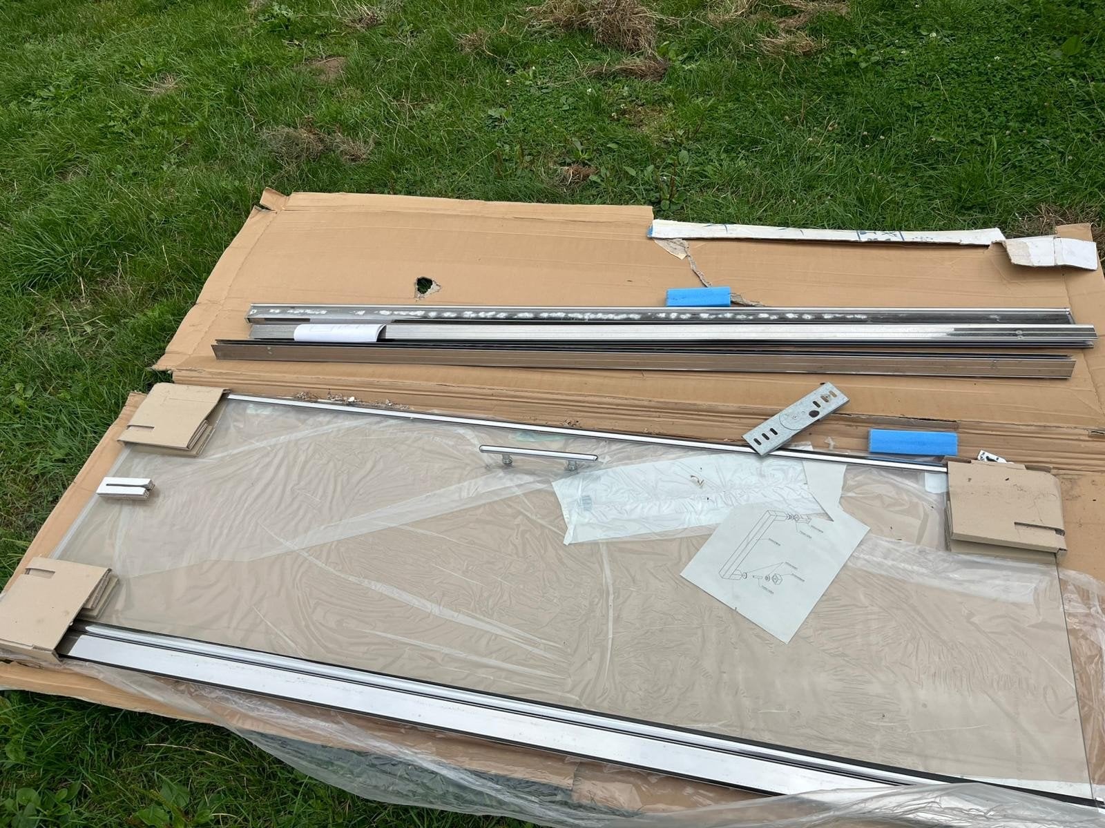 Douchescherm 188x66cm - Nieuw in doos, Ophalen, Nieuw, Rvs, Douche