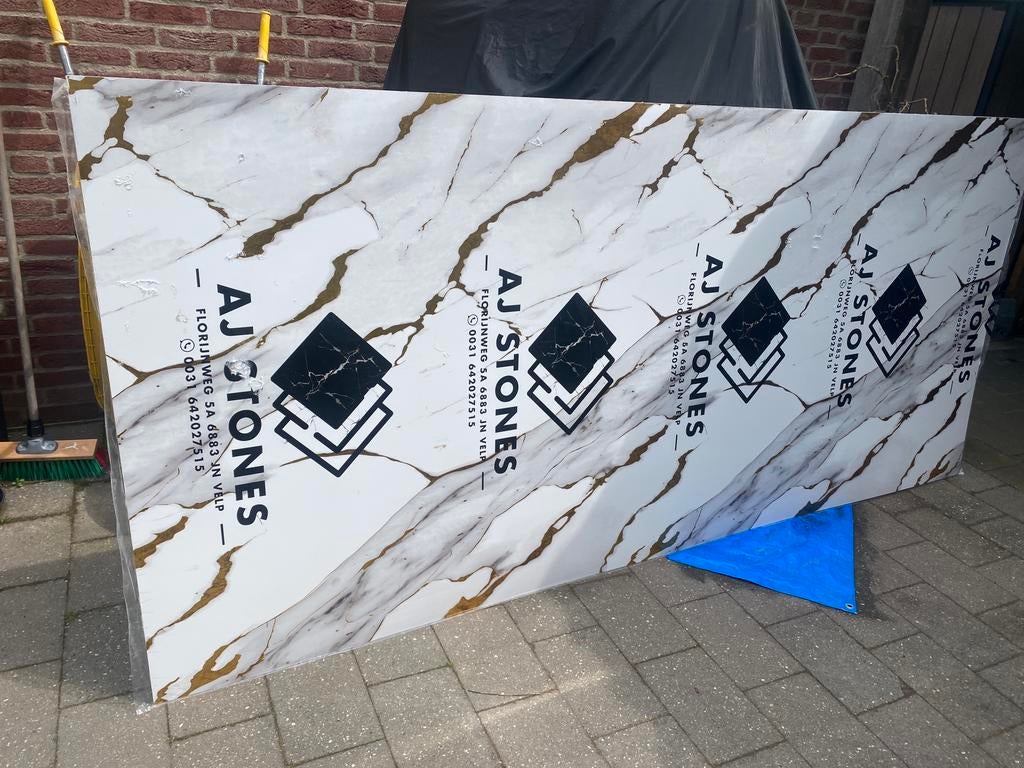 luxe marmerlook wandplaat wandpaneel pvc 280x120 cm nieuw, Ophalen, Zo goed als nieuw, Toilet