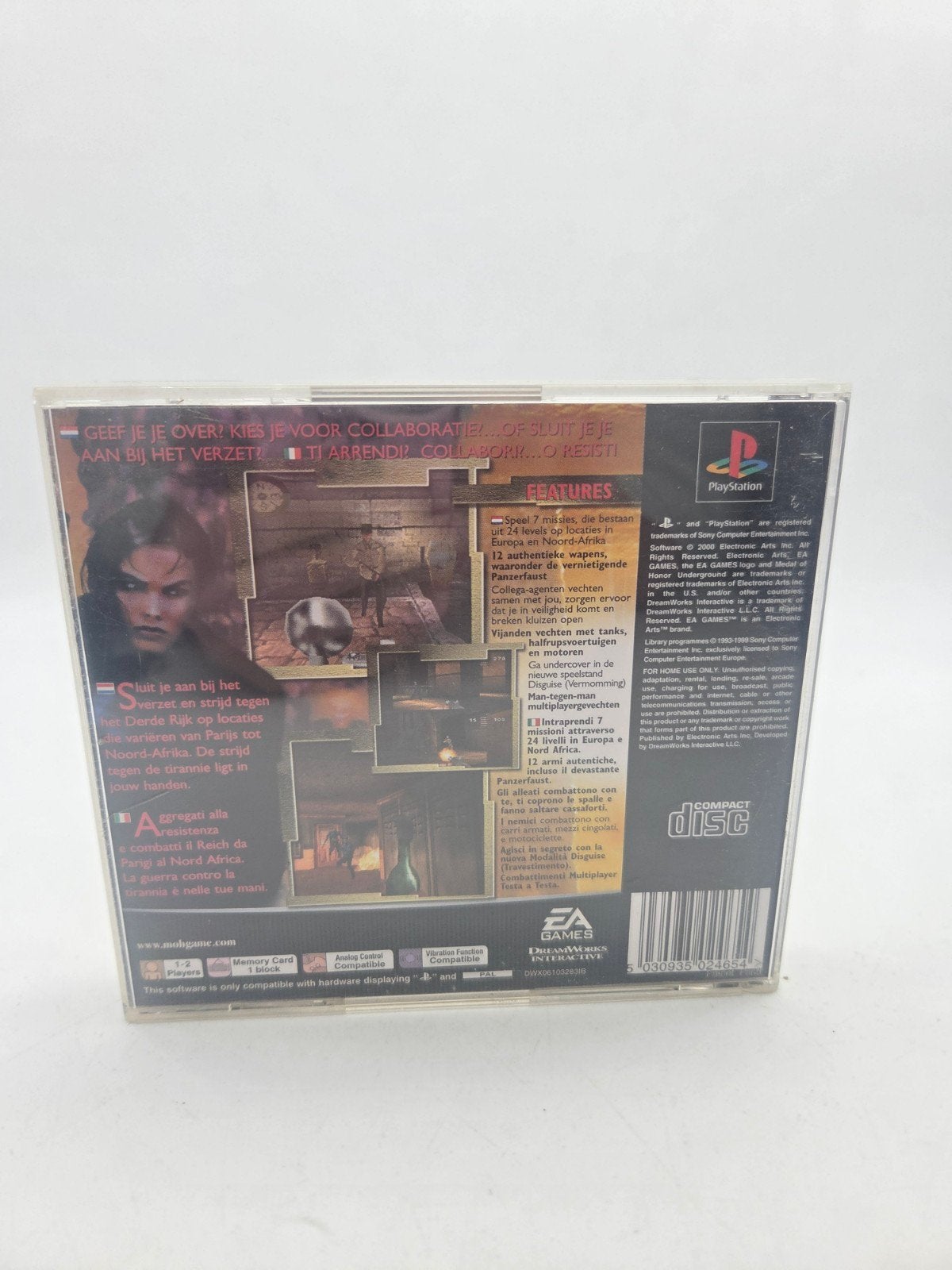 Medal of Honor Underground - PlayStation 1 (PS1), Gebruikt, Shooter, Electronic Arts, 1 speler