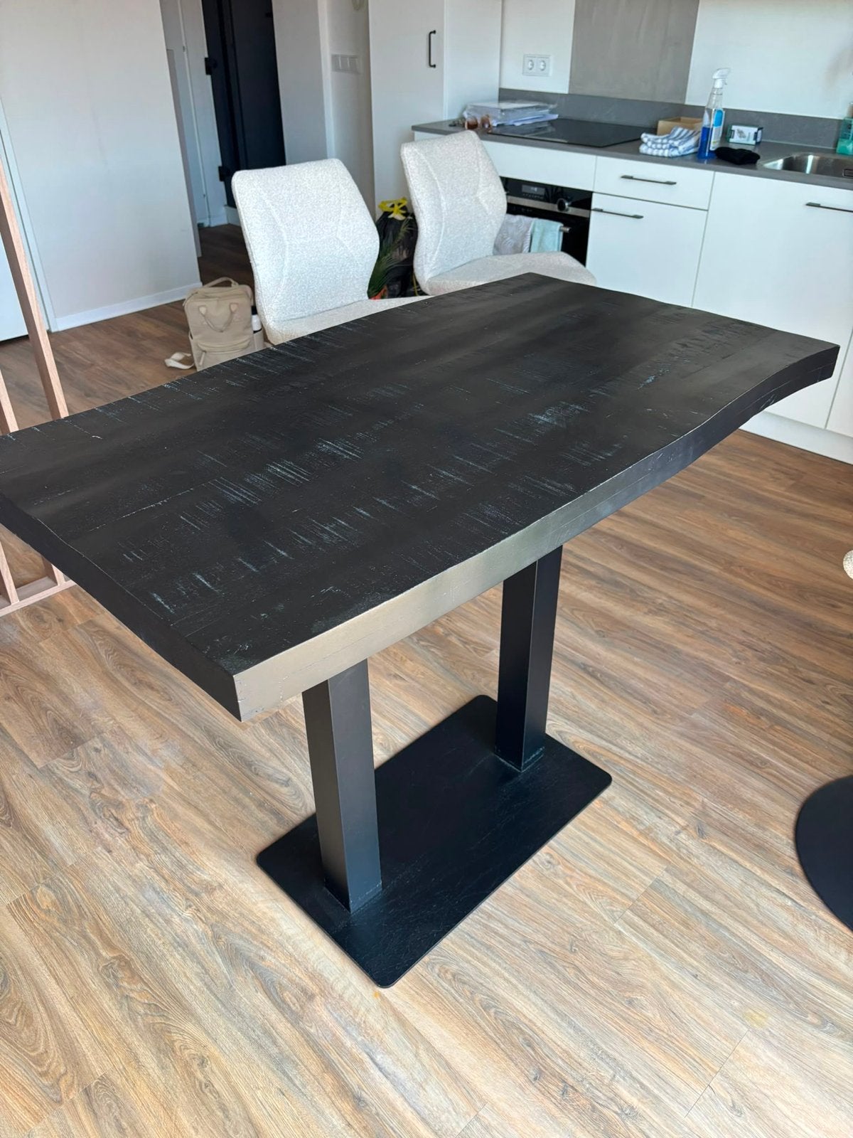 DOK 2 Bartafel 120x70cm - Zwart Hout, Huis en Inrichting, Tafels | Eettafels, Ophalen, 100 tot 150 cm, 50 tot 100 cm, Zo goed als nieuw