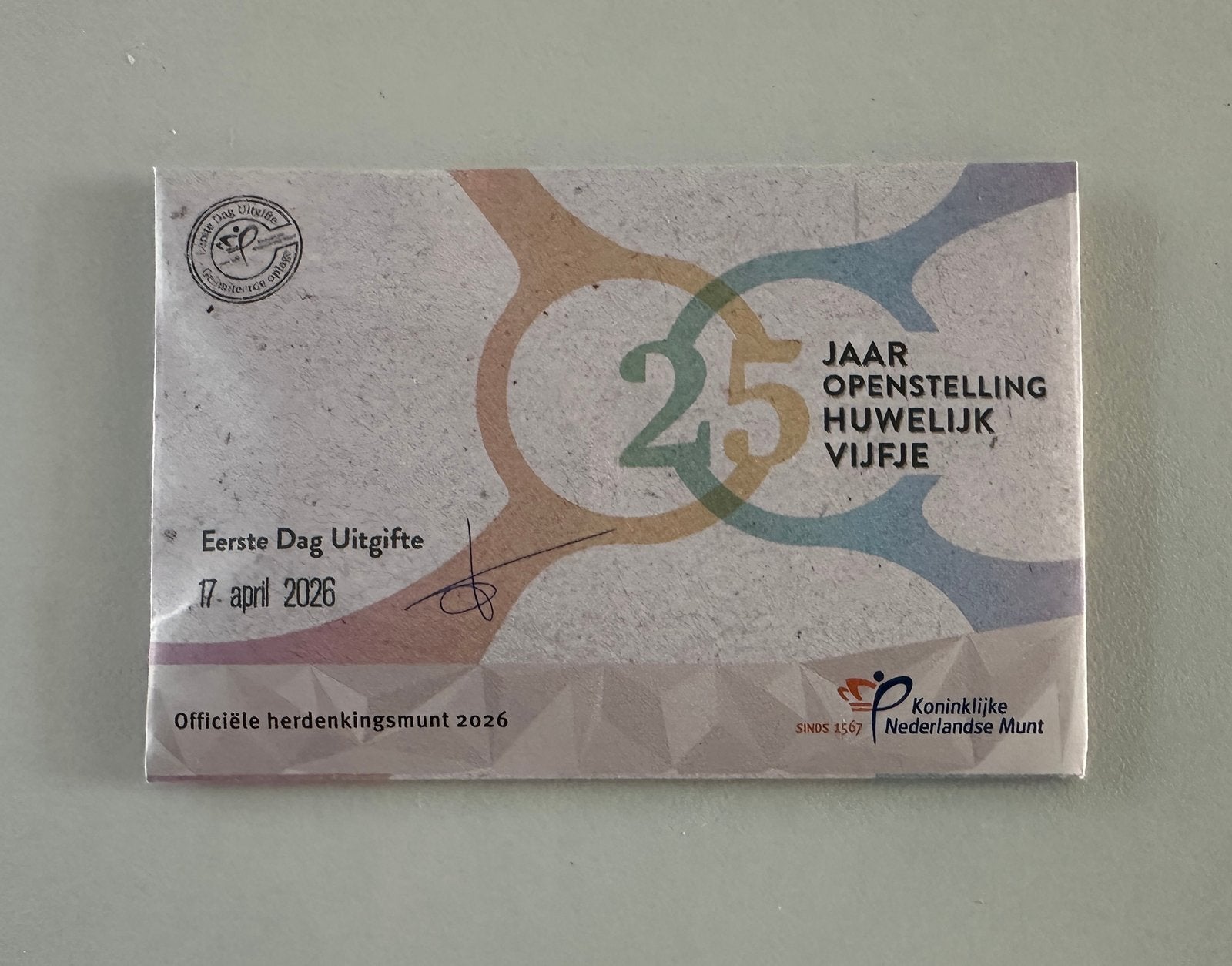 Eerste Dag Uitgifte 2026, Openstelling Huwelijk Vijfje (EDU), Ophalen of Verzenden, Euro's, Losse munt, Zilver