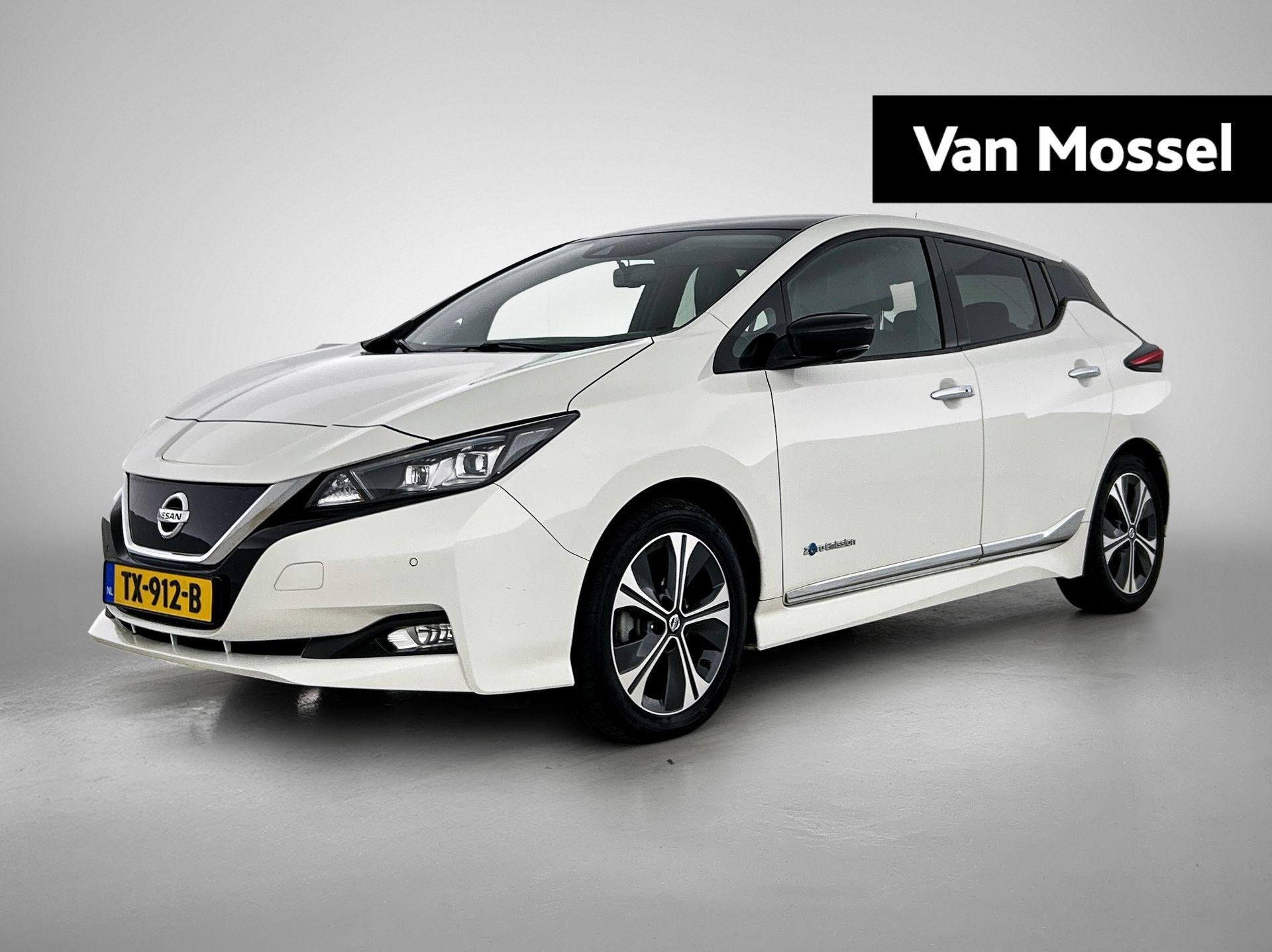 Nissan LEAF Tekna 40 kWh | Apple Carplay/Android Auto | Park, Auto's, 12 maanden, Gebruikt, Leder en Stof, Wit