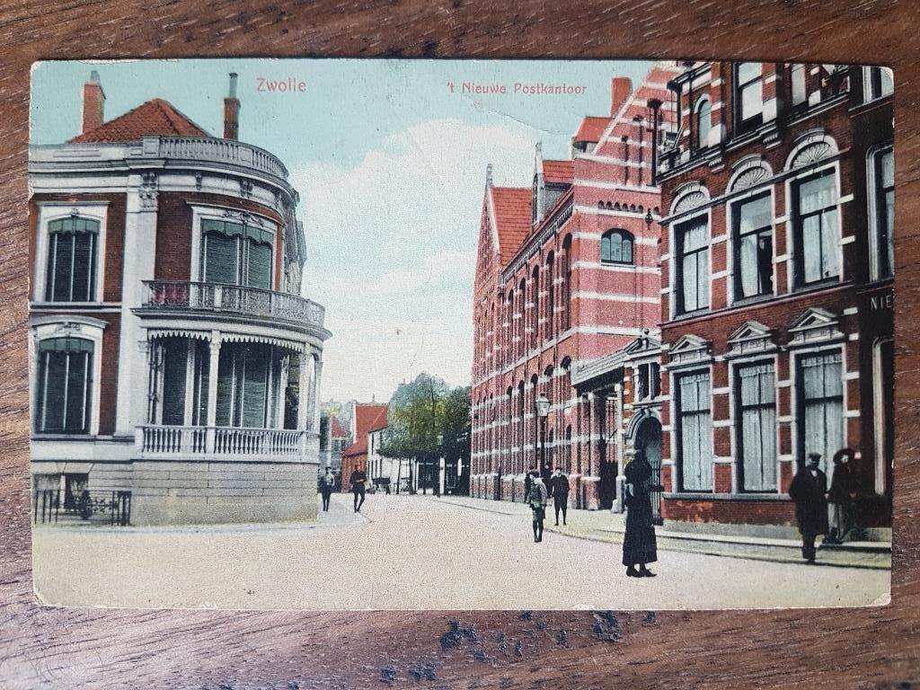 Ansichtkaart Zwolle 't Nieuwe Postkantoor Post, Verzamelen, Ansichtkaarten | Nederland, Ophalen of Verzenden, Voor 1920, Ongelopen