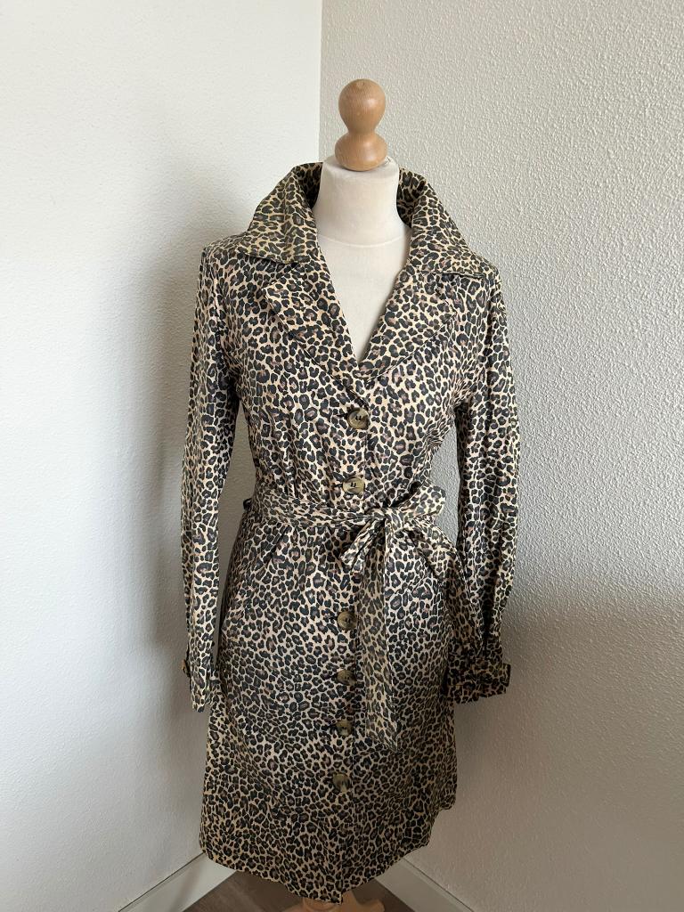 King Louie maat M panter trenchcoat jas 2902, Maat 38/40 (M), Bruin, Ophalen of Verzenden, Zo goed als nieuw