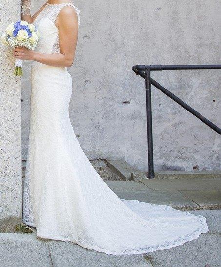 Trouwjurk maat 36 van MoriLee by Madeline Gardner, Ophalen of Verzenden, Zo goed als nieuw, Wit, Trouwjurk