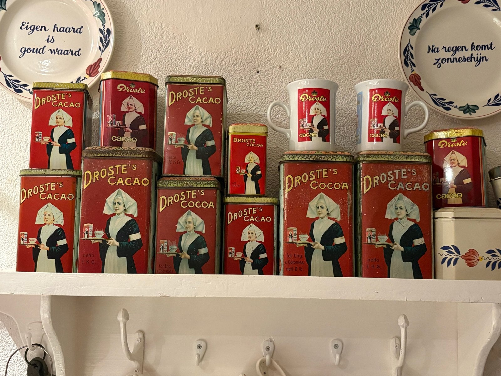 Droste Verzameling: 11 Blikken & 2 Chocoladebekers, Ophalen of Verzenden, Gebruikt, Overige, Droste