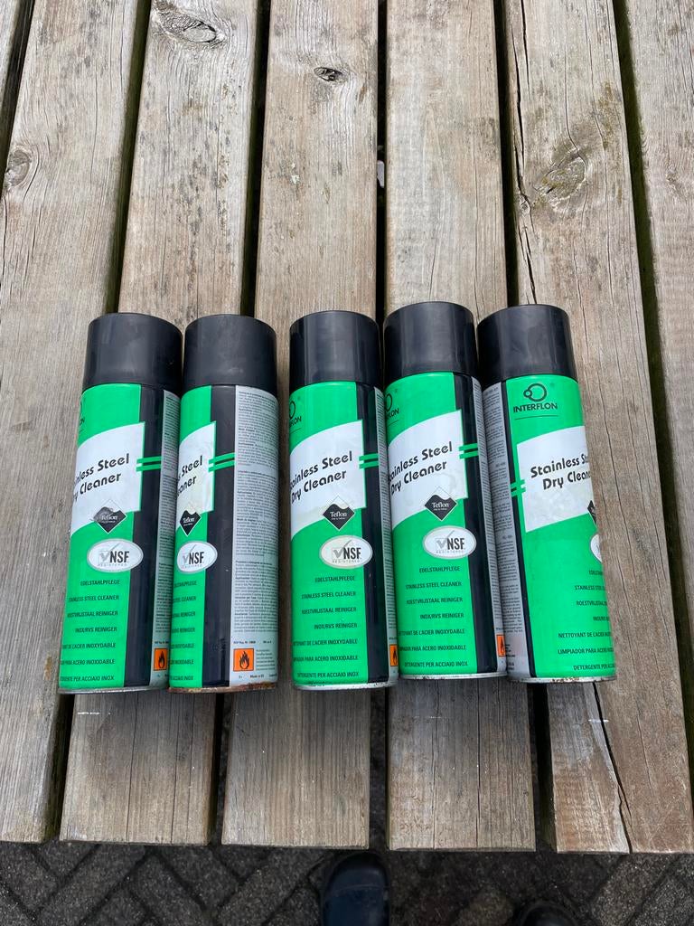 Interflon Stainless Steel Dry Cleaner - 5 spuitbussen, Ophalen, Nieuw, Overige typen