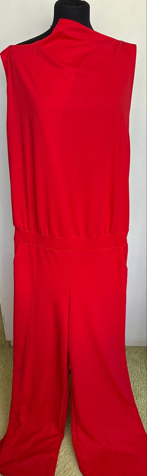 Mooie rode jumpsuit met open rug, soepele stof, maat XL, Ophalen, Nieuw, Maat 46/48 (XL) of groter, Rood