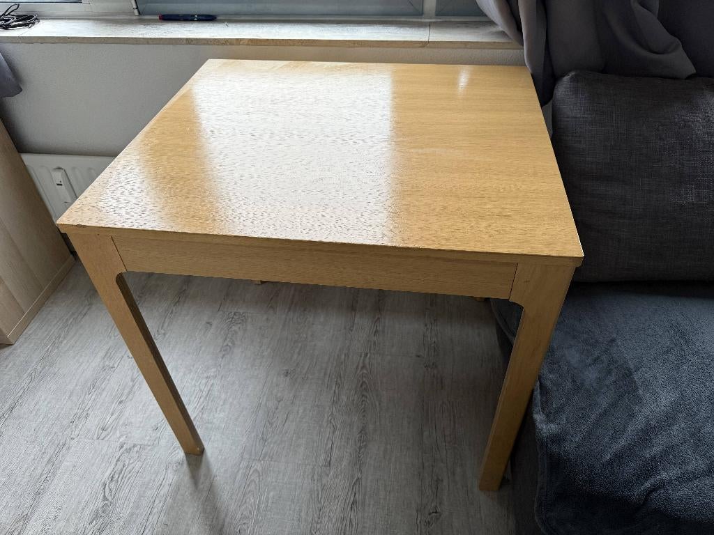 Uitschuifbare Eikenhout Eettafel (80x70), Huis en Inrichting, Tafels | Eettafels, Ophalen, Gebruikt, Eikenhout, 50 tot 100 cm