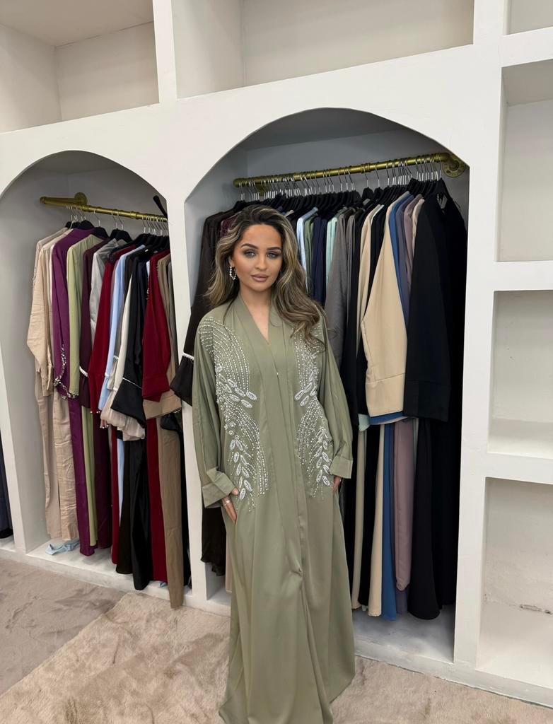 Abaya Kaki Groen, Overige typen, Maat 42/44 (L), Nieuw, Ophalen of Verzenden