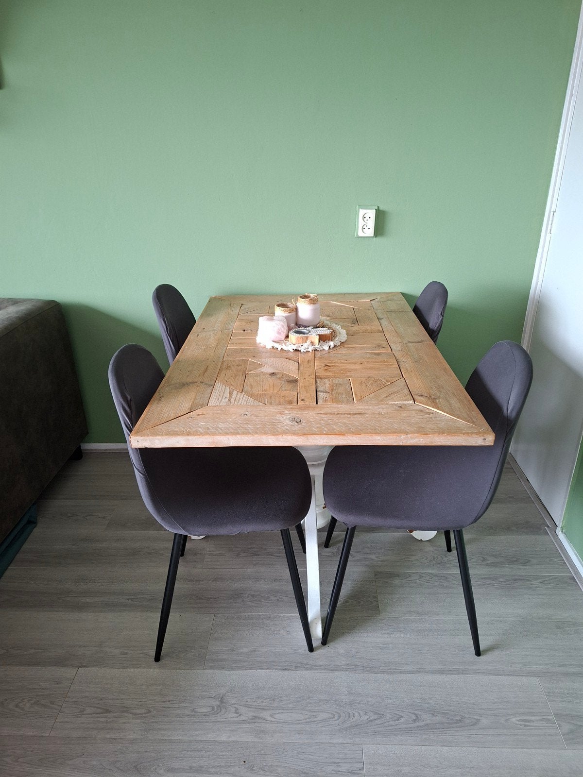 Brocante / landelijke eettafel (120 x 80). Gebruikt., Ophalen, Gebruikt, 100 tot 150 cm, 50 tot 100 cm