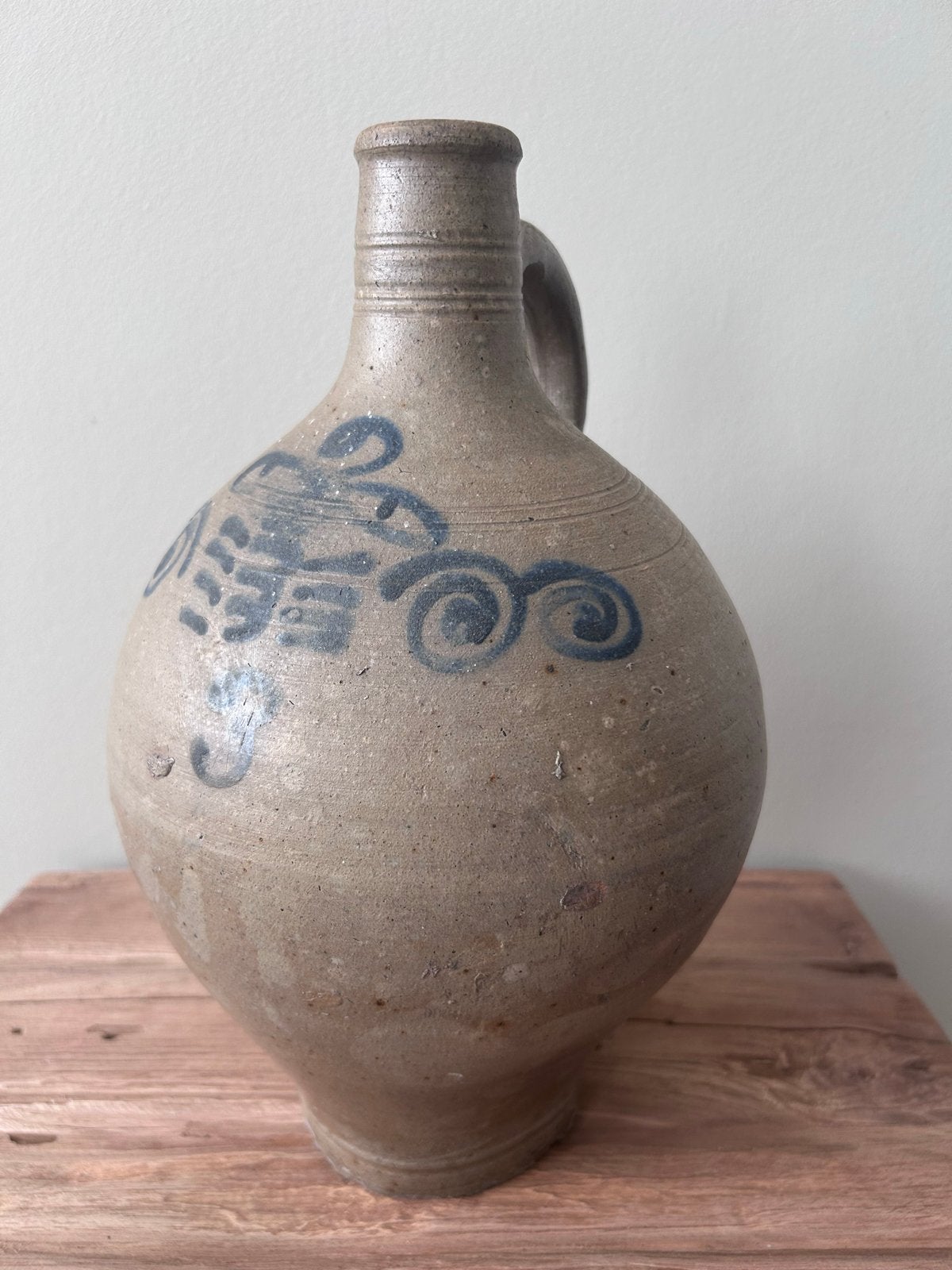 Antieke Keulse pot met blauw decor - 19e eeuw, Ophalen