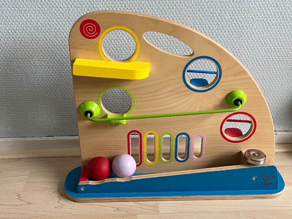 Houten ballenbaan (2 grote houten ballen), Ophalen of Verzenden, Zo goed als nieuw